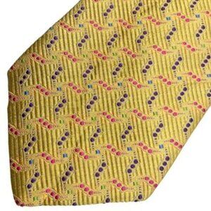 Holland & Sherry London 1836 Silk Tie Handmade Gold Geometric Abstract Dots